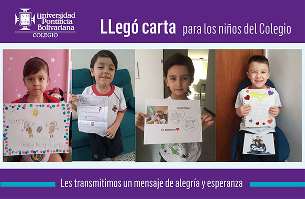 Los niños del Colegio reciben un carta con un mensaje de alegría y esperanza