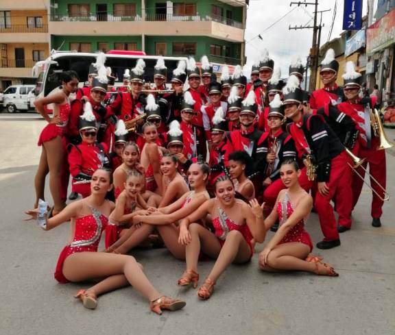 Banda musico marcial del Colegio.