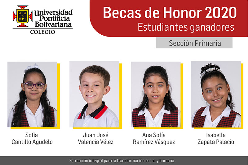 Becas de Honor, Colegio de la UPB 2020