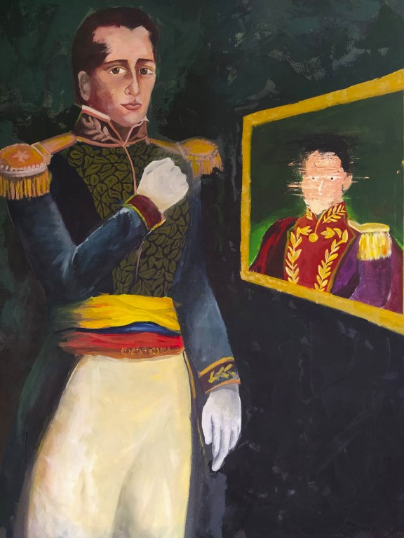 La obra artística de Córdoba y Bolívar representa la traición del primero hacia el segundo.