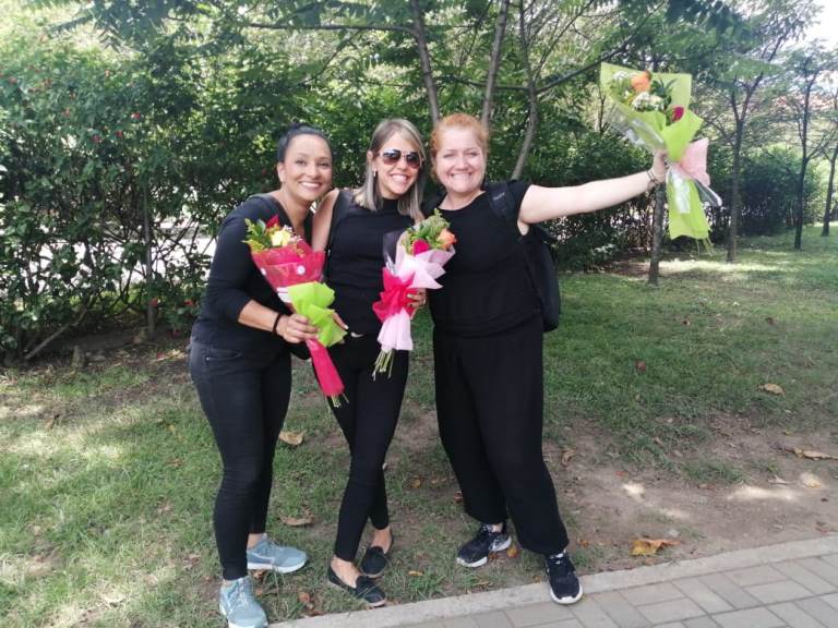 De izquierda a derecha: Gladys Ximena Pérez Llanes, Leidy Olivia Álvarez Zapata y y Alejandra María Henao Agudelo.