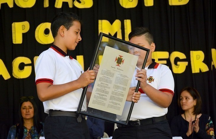 Alumnos del Colegio de la UPB con el Espíritu Bolivariano