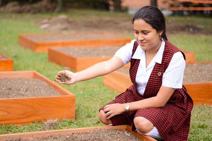 Huerta orgánica del Colegio de la UPB