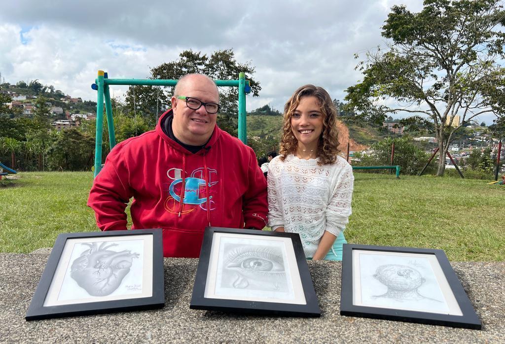 María José junto a su padre, Mauricio Ospina