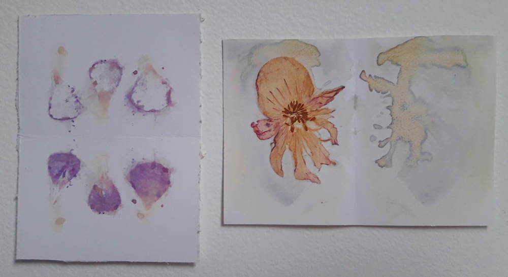 grabado con flores naturales