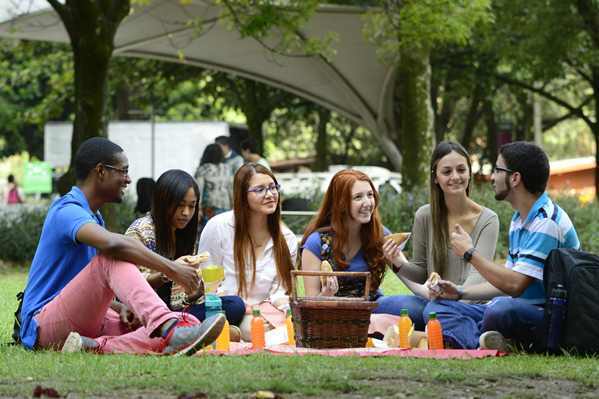estudiantes en picnic