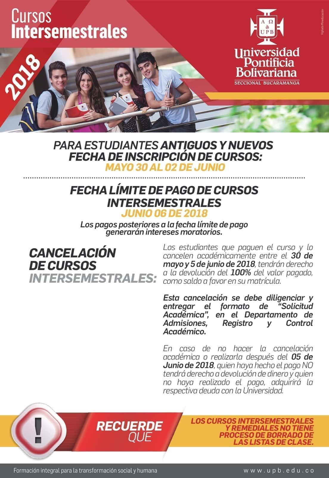 Cursos intersemestrales UPB