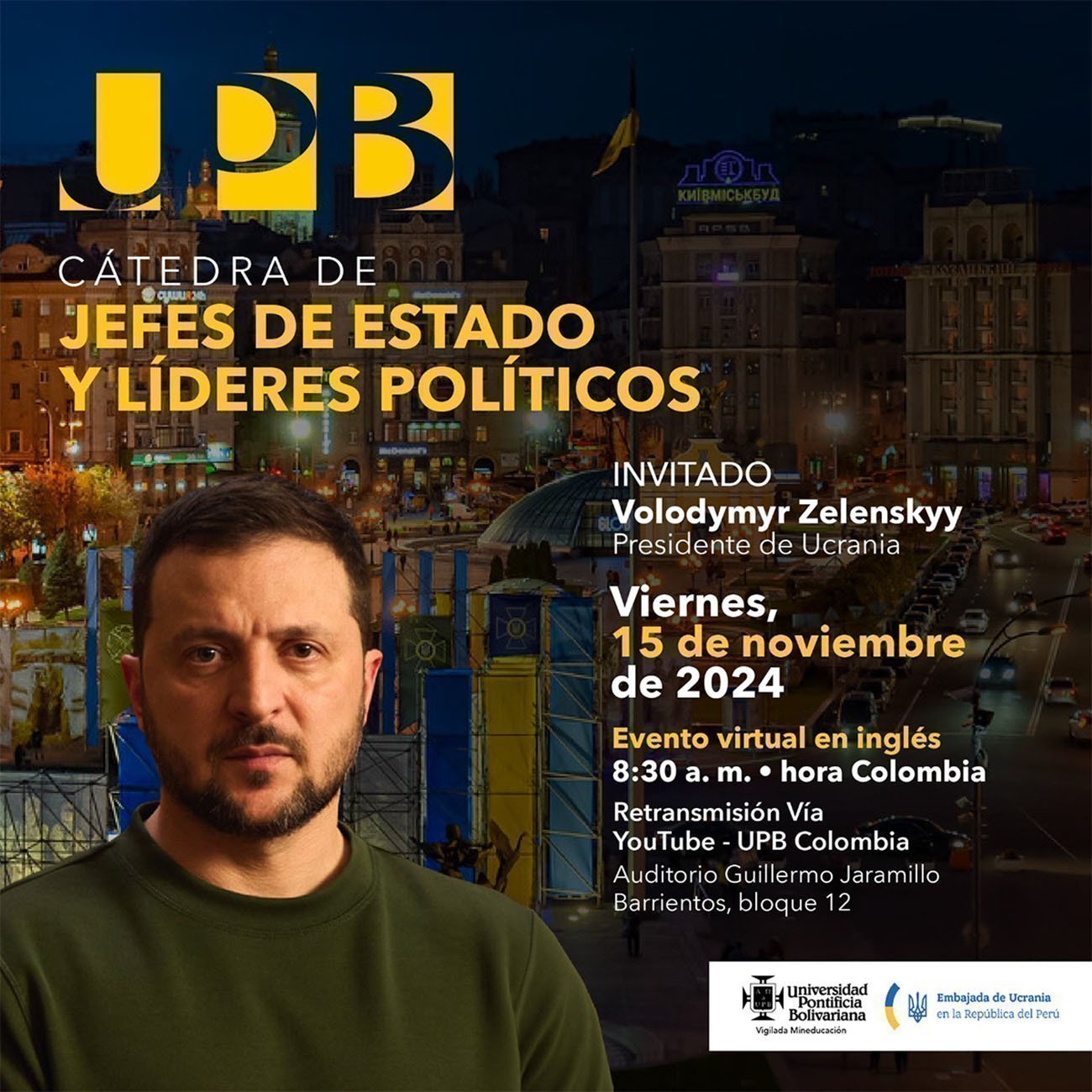 Ecard de la conferencia de Zelenski para la UPB