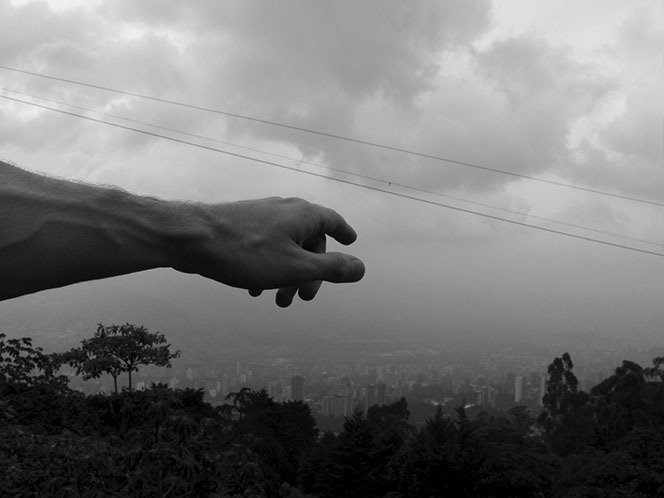 vista de la contaminación del aire en Medellín