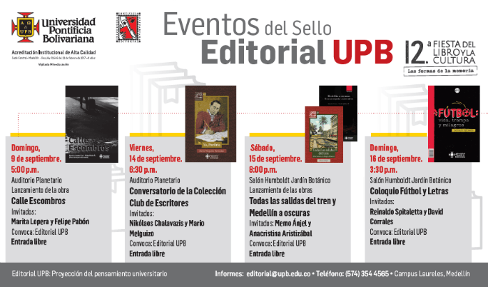 Programación Editorial UPB en la Feria del Libro