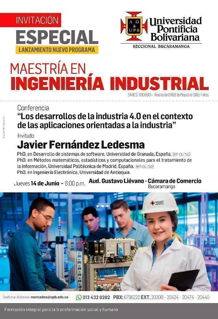 Afiche lanzamiento maestría ing industrial