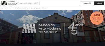 Captura de pantalla del sitio web del Museo de Arte Moderno Medellín