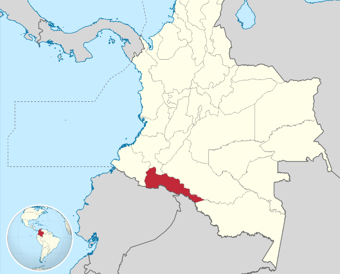 Mapa del Putumayo en Colombia