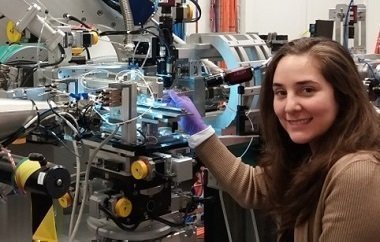 María Alejandra Torres, egresada UPB, en una de las estaciones del Laboratorio Nacional de Brookhaven