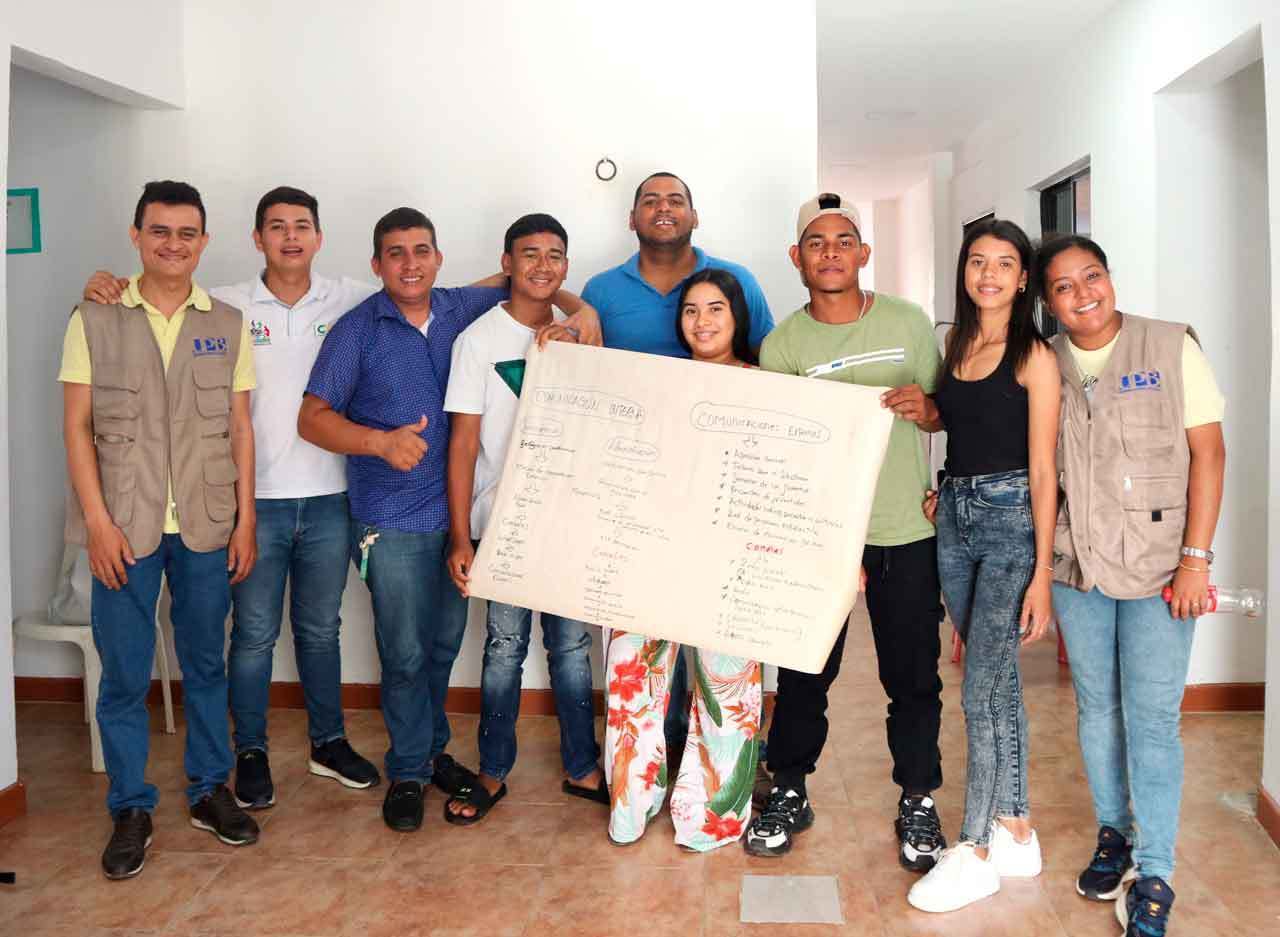 Consejos de Juventud, miembros de las Plataformas de Juventud y Enlaces de Juventudes de los municipios de Tierralta y Valencia en las sesiones de acompañamiento en comunicación para la incidencia