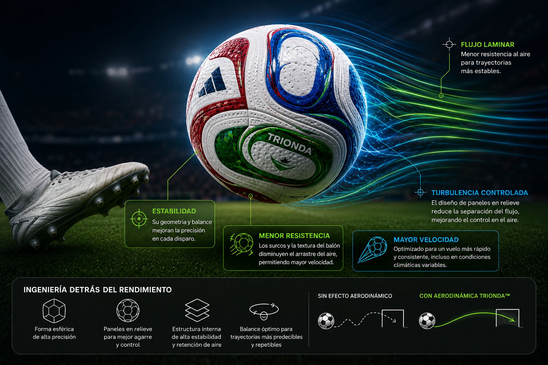 Aerodinámica del balón de futbol y su ingeniería 