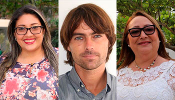Docentes del programa de Psicología de la UPB Montería: Ilse Villamil, Ignacio Ramos y Alicia Uribe 