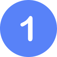 Número 1 en fondo azul