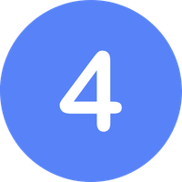 Número 4 en fondo azul