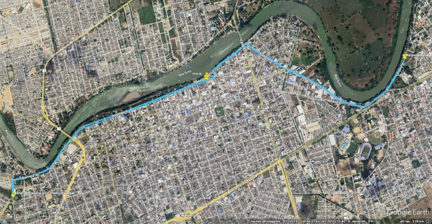 Mapa del recorrido Carrera Atlética UPB 10K en Montería