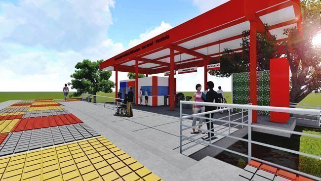 Render garita de acceso peatonal